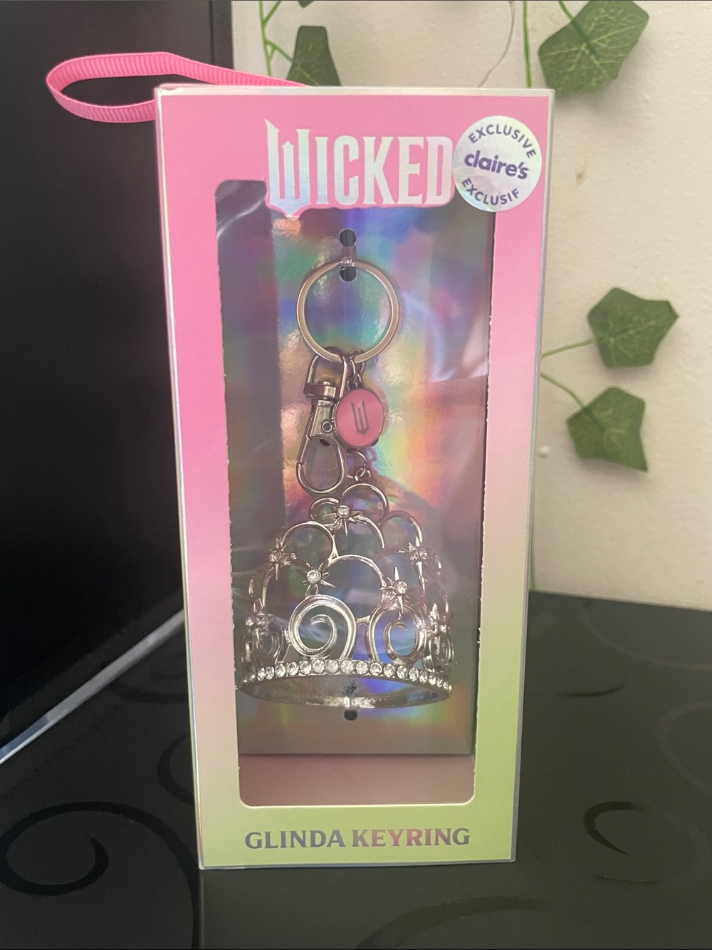 Claire's Wicked Glinda Pink & Gold Keyring